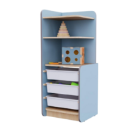 Угловой шкаф с ящиками из коллекции мебели «НЕГА» (цвет голубой) - «globural.ru» - Мурманск