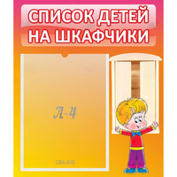 Стенд "Список детей на шкафчики" №1 - «globural.ru» - Мурманск