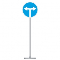 Знак дорожный "Движение направо или налево" 4.1.6 типоразмер 40 на стойке с основанием 3кг - «globural.ru» - Мурманск