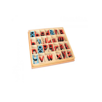 Английский подвижный деревянный алфавит в коробке - печатные буквы. 5/10 штук - «globural.ru» - Мурманск