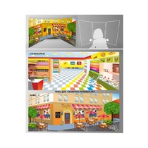 Стенд для сюжетно-ролевых игр 2-х сторонний (супермаркет, кафе) - «globural.ru» - Мурманск