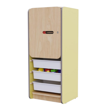 Закрытый шкаф с ящиками из коллекции мебели «НЕГА» (цвет желтый) - «globural.ru» - Мурманск